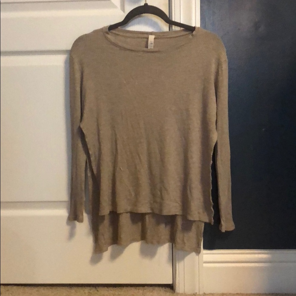 Brown Ribbed Top
